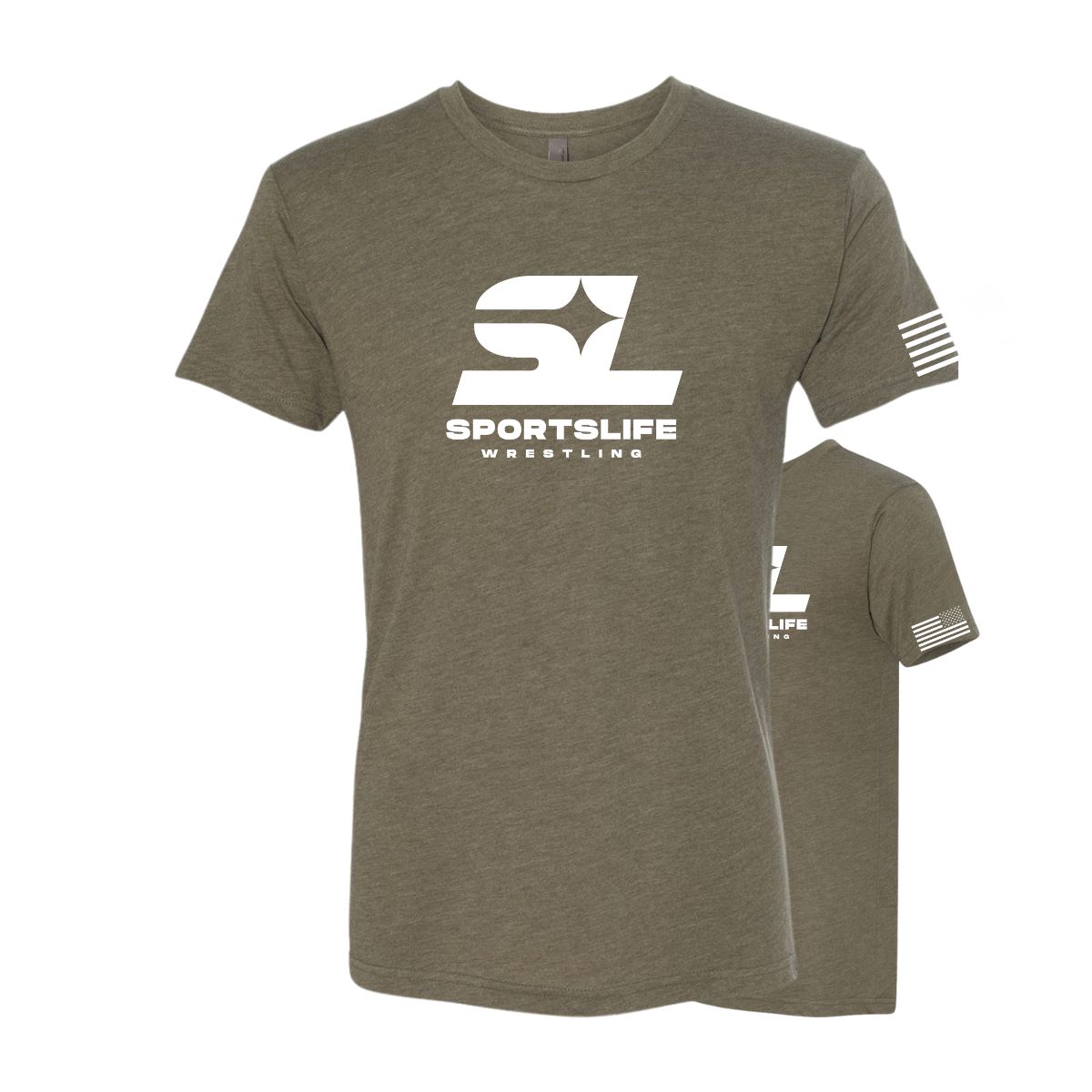 SportsLife Military Short Sleeve Tee with White Logos