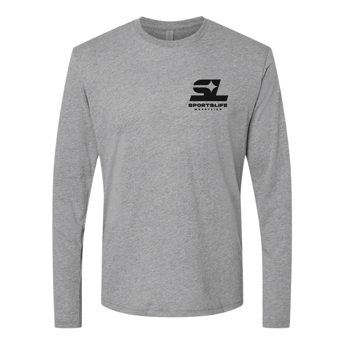 Triblend Long Sleeve Crew with Back Logo - Image 2