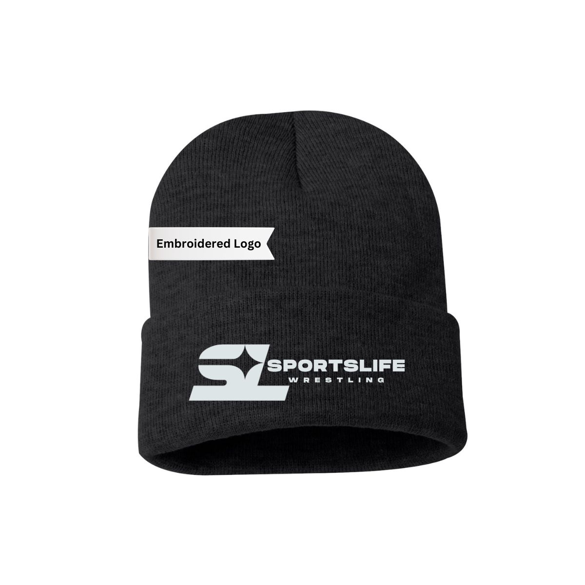 SportsLife 12 Inch Cuffed Embroidered Beanie